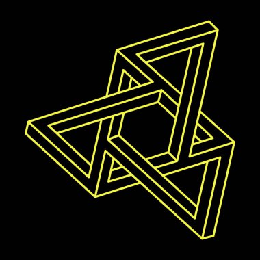 İmkânsız optik illüzyon şekilleri. Optik sanat objeleri. İmkansız rakamlar. Kutsal geometri. Escher tarzı. 