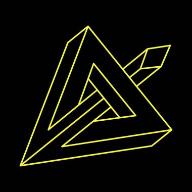 İmkânsız optik illüzyon şekilleri. Optik sanat objesi. İmkansız rakamlar. Çizgi çalışması. Escher paradoksu. 