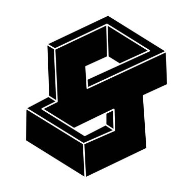 Gerçek dışı geometri. Optik illüzyon şekli. İmkansız bir nesne. Optik sanat figürü. 