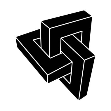 Optik illüzyon, imkansız figür, optik sanat şekli. Gerçekdışı geometrik nesne. 