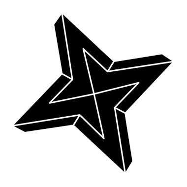 İmkânsız optik illüzyon şekli. Optik sanat objesi. Kutsal geometri figürü. 