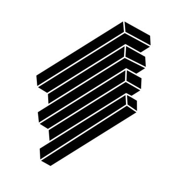 İmkansız bir nesne. Optik illüzyon şekli. 3 boyutlu illüstrasyon. Geometrik şekil. 