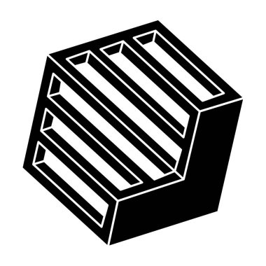 İmkansız altıgen. Gerçek dışı geometri. İmkansız bir şekil. Optik illüzyon objesi. Optik sanat. 