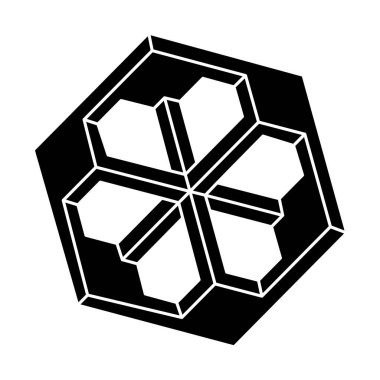 İmkansız bir şekil. Kutsal geometri figürü. Optik yanılsama. Soyut sonsuz geometrik nesne. Optik sanat. 