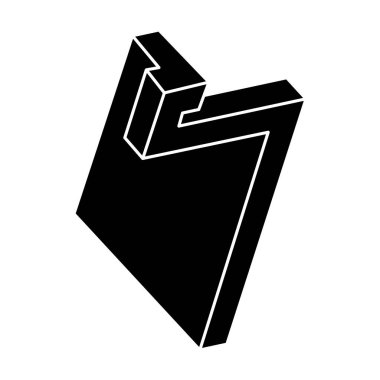 İmkansız bir nesne. Optik sanat. Gerçek dışı geometrik şekil. Optik yanılsama figürü. 