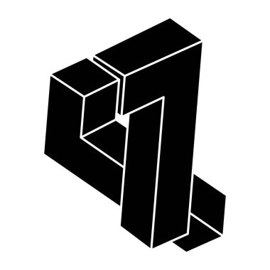 İmkânsız optik illüzyon şekli. Optik sanat objesi. İmkansız bir rakam. Kutsal geometri. 