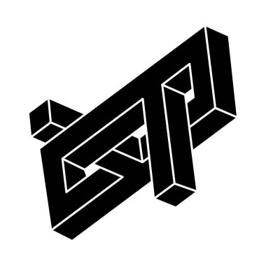 İmkânsız optik illüzyon şekli. Optik sanat objesi. Kutsal geometri figürü. 