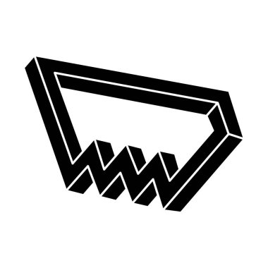 Optik illüzyon şekli. İmkansız bir nesne. Geometri. Optik sanat figürü. 