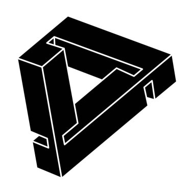 İmkansız bir şekil. Web tasarım elemanı. Optik İllüzyon nesnesi. Geometrik şekil. 