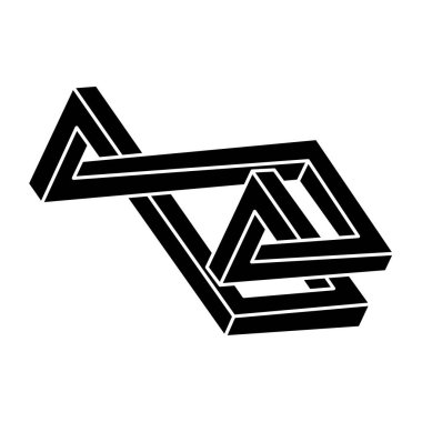 İmkansız bir nesne. Geometrik şekil. Optik illüzyon figürü. Optik sanat. 