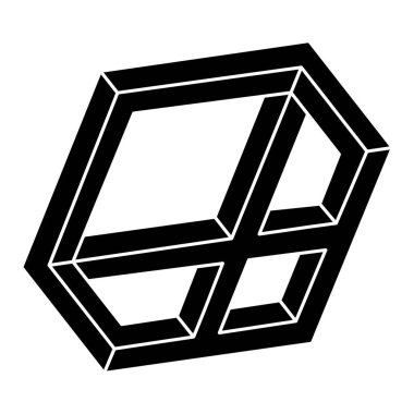 Optik illüzyon şekli. İmkansız bir nesne. Optik sanat figürü. Kutsal geometri. 