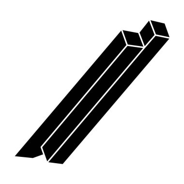 İmkansız bir nesne. Optik illüzyon şekli. 3 boyutlu illüstrasyon. Optik sanat figürü. Geometri. 