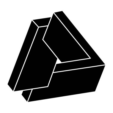 İmkânsız optik illüzyon şekli. Optik sanat objesi. İmkansız bir rakam. Geometri. 