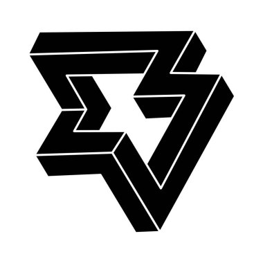 Optik illüzyon, imkansız figür, optik sanat şekli. Geometrik nesne. 