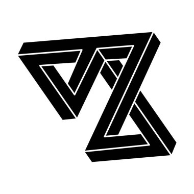 Optik illüzyon şekli. İmkansız bir nesne. Optik sanat figürü. Geometri. 