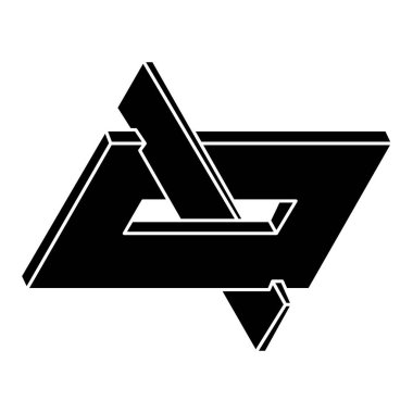 İmkansız bir nesne. Optik sanat. Geometrik şekil. Optik yanılsama figürü. 