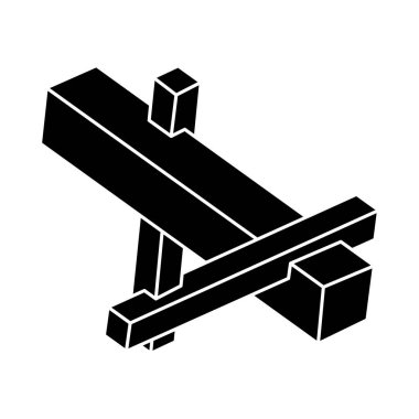 İmkânsız optik illüzyon şekli. Optik sanat objesi. Geometrik şekil. 