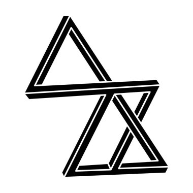 İmkansız bir nesne. Optik sanat. Geometrik şekil. Optik yanılsama figürü. 