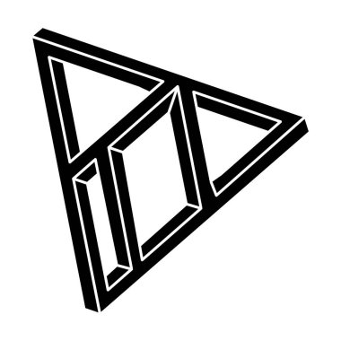 İmkansız bir şekil. Beyaz bir arka planda izole edilmiş. Vektör çizimi. Optik illüzyon objesi. Optik sanat. Geometrik şekil. 