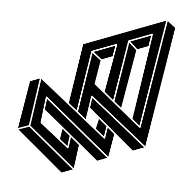 İmkansız bir nesne. Geometrik şekil. Optik yanılsama figürü. 