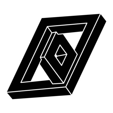 Optik yanılsama şekli, imkansız figür, optik sanat objesi. Geometri. 