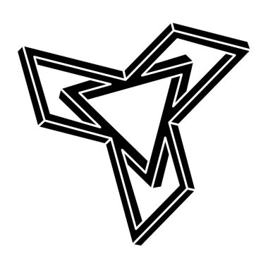 İmkânsız optik illüzyon şekli. Optik sanat objesi. Kutsal geometri figürü. 