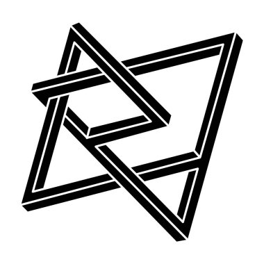 İmkansız bir nesne. Gerçek dışı geometrik şekil. Optik yanılsama figürü. 