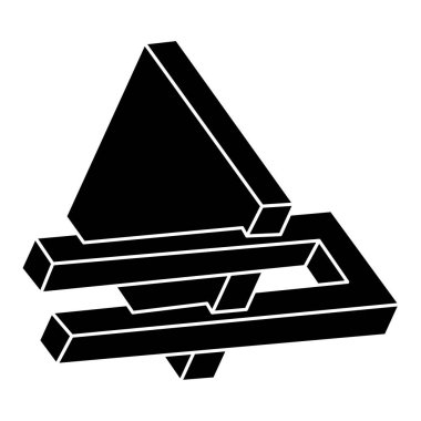 İmkansız bir nesne. Geometrik şekil. Optik illüzyon figürü. Optik sanat. 