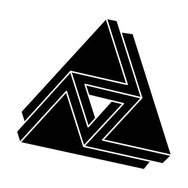 İmkânsız optik illüzyon şekli. Optik sanat objesi. İmkansız bir rakam. Kutsal geometri. 