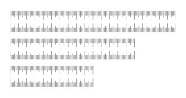 Ölçüm tabloları 10,15, 20 santimetre. Uzunluk ölçüm matematiği, mesafe, boy, basit dikiş aletleri. Sayısız şablon cetvelleri kümesi.