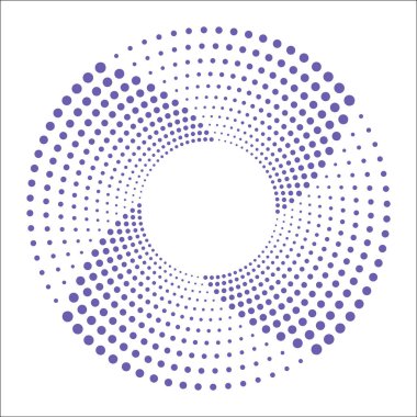 Girdap noktalı çerçeve. Modern geometrik şekil. Sınır çerçevesi, logo, dövme, sembol, ağ, baskılar, posterler, şablon, desenler ve soyut arkaplanlar için moda tasarım unsuru. Optik sanat.