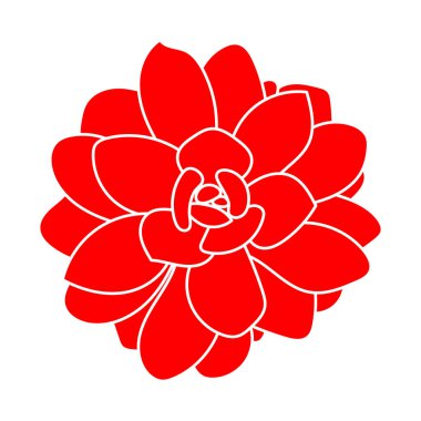 Grafik kırmızı siluet sulu, beyaz arkaplanda izole edilmiş. El çizimi vektör düz çizim, çizim. Tasarım elementi. Logo. 