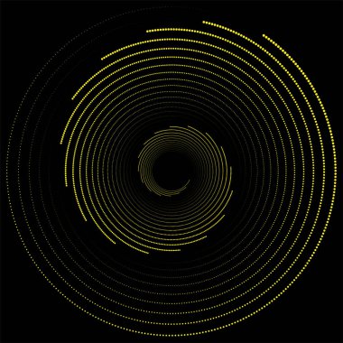Soyut noktalı vektör arkaplanı. Optik sanat. Yarı ton etkisi. Spiral noktalı arkaplan, simge. 