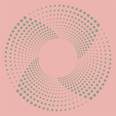 Girdap noktalı çerçeve. Modern geometrik sanat şekli. Sınır çerçevesi, logo, dövme, sembol, ağ, iz, poster, şablon, model ve soyut arkaplan için moda tasarım unsuru. Optik yanılsama. İşlem sanatı.