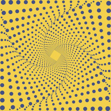 Soyut noktalı vektör arkaplanı. Operasyon sanatı. Yarı ton etkisi. Optik yanılsama. 