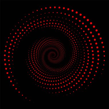 Soyut arkaplan. Optik sanat. Sarmal kırmızı noktalar tasarla. Optik illüzyon şekli. 