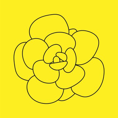 Siyah sulu desen. Doodle vektör şirin illüstrasyon. Parmak izi için çiçek çiziyorum. Taslak çizim bitkisi. 