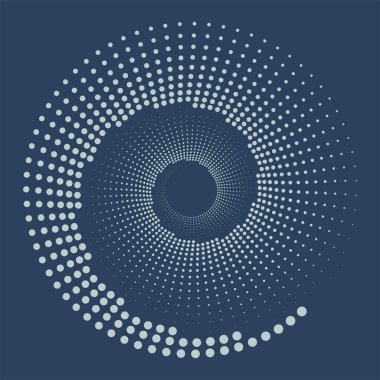 Arkaplanda spiral noktalar tasarla. Soyut tek renkli arkaplan. Op sanat deseni. 