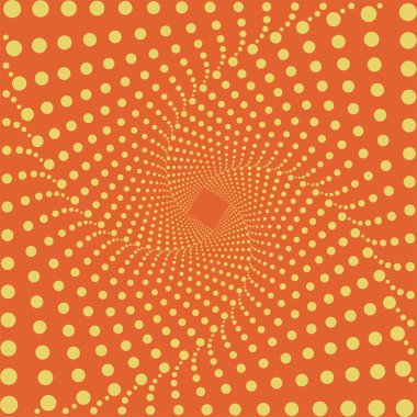 Noktalı soyut arkaplan. Optik illüzyon deseni. Geometrik sanat duvar kağıdı. Çerçeve, logo, dövme, işaret, sembol, ağ, posterler, şablonlar için moda tasarım öğesi. Optik sanat.