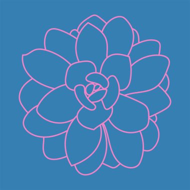 Sulu düz çizgi ikonu. Ev bitkisinin ince işareti, şirin botanik logosu. Doğa karalama vektör çizimi. Ev bahçesi sembolü, desen, arka plan. 