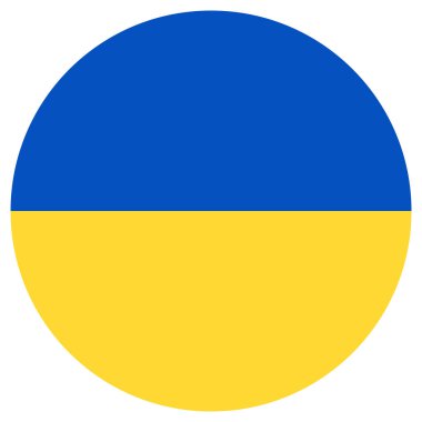 Yuvarlak Ukrayna bayrağı. Ukrayna bayrağı. Ulusal sembol.