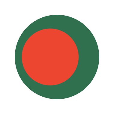 Bangladeş bayrağı. Bangladeş 'in ulusal bayrağı, kırmızı ve yeşil renkler. Bayrak dairesi simgesi. Standart renk. Yuvarlak bayrak.
