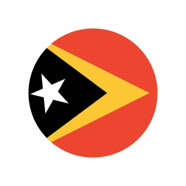 Doğu Timor daire simgesinin bayrağı. Doğu Timor 'un ulusal bayrağı. Doğu Timor bayrak düğmesi, rozet, çıkartma.