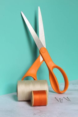 Nakış ve işçilik için makas ve iplik