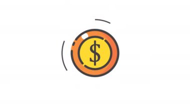 Oklu Dolar Kapanışı tabelasının animasyonu. Finansal kavramlar, yatırımlar, borsa, ekonomi, iş büyümesi ve finansal planlama için ideal. Alfa kanalı sadece 4k.