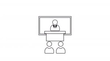 Ekranda iki kişiye sunulan kişi; uzak toplantılar, sanal seminerler, çevrimiçi konferanslar, webinarlar ve sunumlar için uygun. 4k alfa kanalı