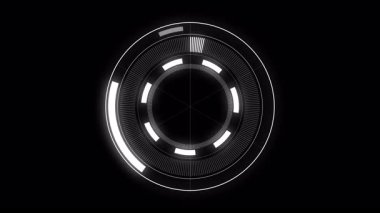 Alfa kanalında gelecekteki HUD daire dönüş elemanları. canlandırılmış veri arayüzü