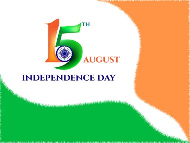 Hindistan 'ın bağımsızlık günü 15 Ağustos. Turuncu beyaz ve yeşil arkaplan tasarımı