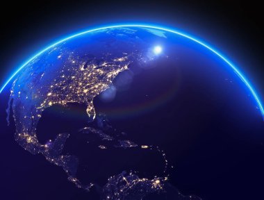 Gece Amerika haritası