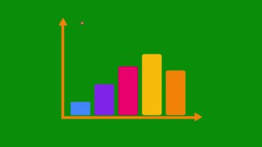 Yükselen başarı raporu ok simgesi 2B çizgi Animasyon yeşil ve beyaz ekran fon finansmanı işletme bilgi çubuğu grafiği büyüyen Kar artışı pozitif ekonomik iyileştirme kroma anahtarı